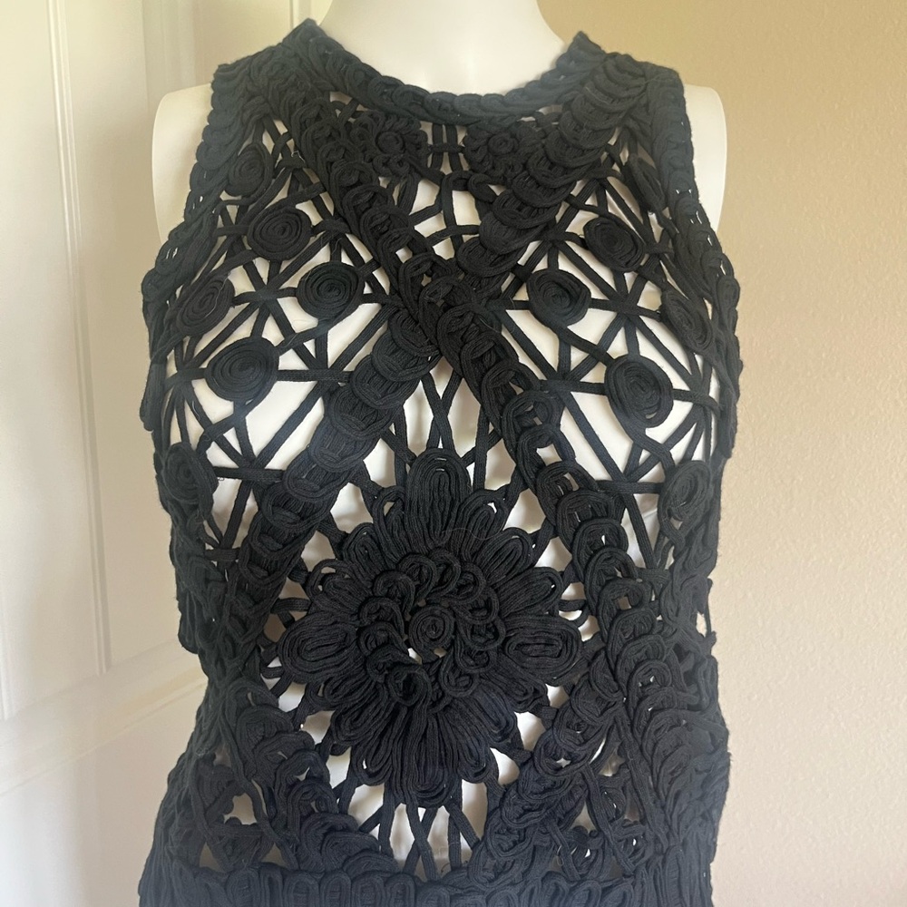 BRAND NEW Black Crochet Sleeveless Top